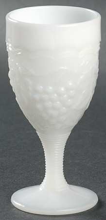 Vintage Grape Milk Glass Wine Glass