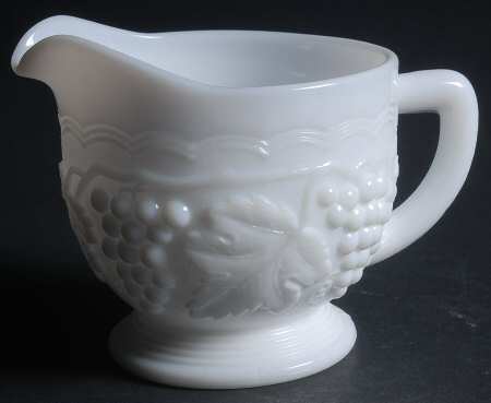 Vintage Grape Milk Glass Creamer