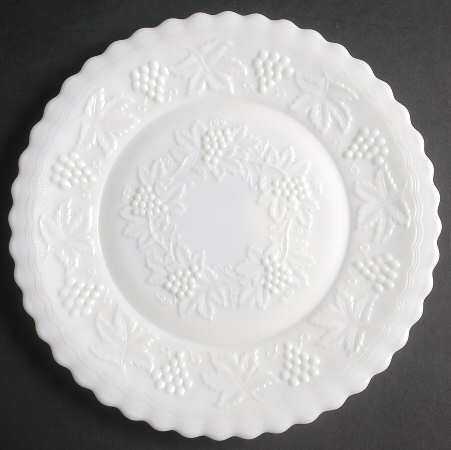 Vintage Grape Milk Glass Large Dinner Plate