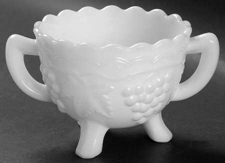 Vintage Grape Milk Glass Footed Open Sugar