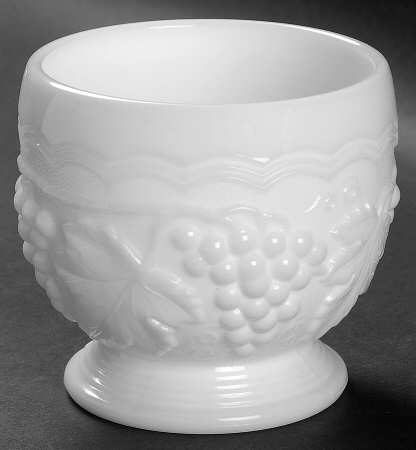 Vintage Grape Milk Glass Sugar-Open