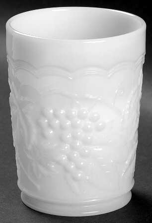 Vintage Grape Milk Glass 8 Oz Flat Tumbler