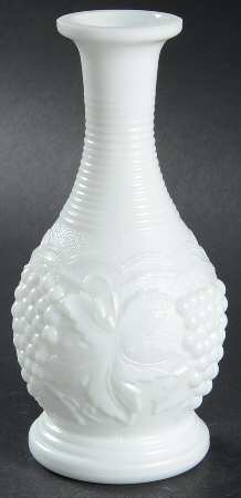 Vintage Grape Milk Glass Bud Vase