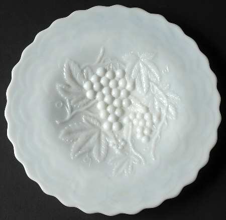 Vintage Grape Milk Glass Footed Plate