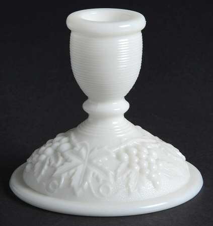 Vintage Grape Milk Glass 3" Single Light Candlestick