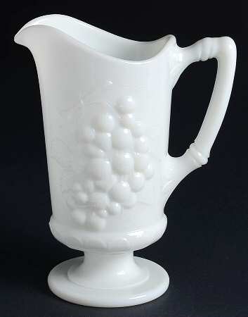 Vintage Grape Milk Glass 28 Oz Pitcher
