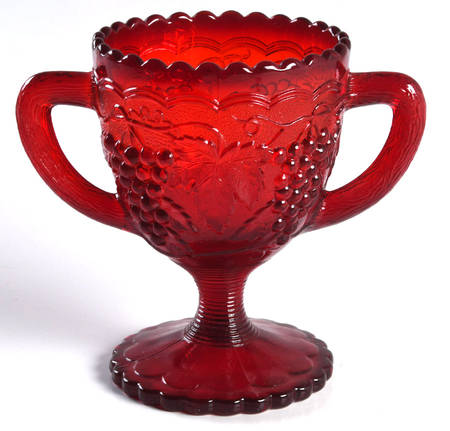 Vintage Grape Ruby Footed Open Sugar