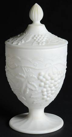 Vintage Grape Satin (Doeskin) Candy Dish & Lid