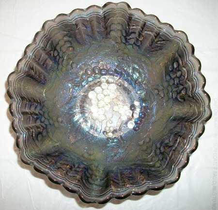 Vintage Carnival (Blue) 10" Round Crimped Bowl