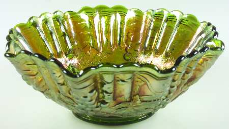 Vintage Carnival (Green) 10" Round Crimped Bowl