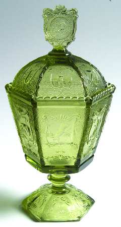 Zodiac Green (Verde) Candy Dish & Lid