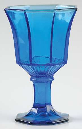 Octagonal Blue Juice/Wine Glass