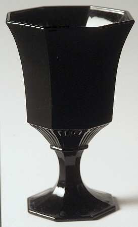 Octagonal Black Water Goblet