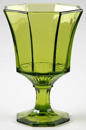 Octagonal Green Water Goblet