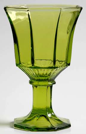 Octagonal Green Juice/Wine Glass