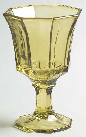 Octagonal Yellow Juice/Wine Glass