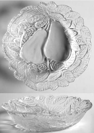 Avocado Clear 7" Round Bowl by Indiana Glass