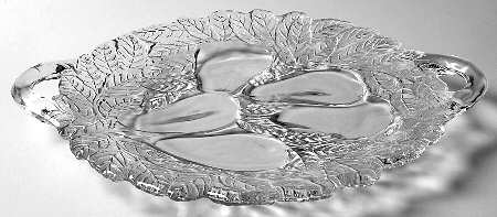 Avocado Clear Handled Cake Plate by Indiana Glass