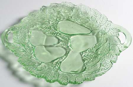 Avocado Green Handled Cake Plate