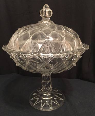 Cord Drapery 8" Compote & Lid