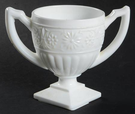 Daisy Milk Glass Open Sugar