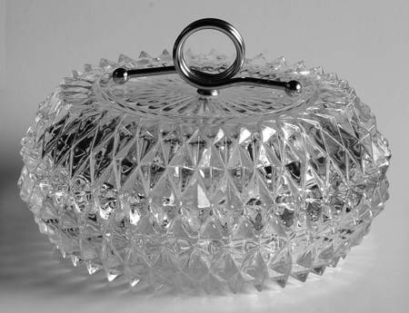 Diamond Point Clear Candy Box & Lid by Indiana Glass