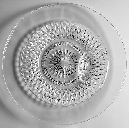 Diamond Point Clear Snack Plate No Cup