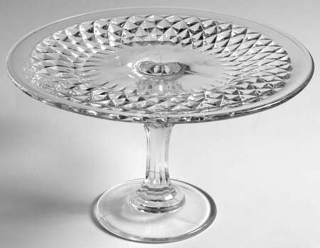 Diamond Point Clear Round Compote (Height X Width)