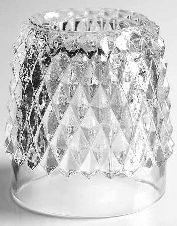 Diamond Point Clear (2 Piece) Candle Lamp Chimney