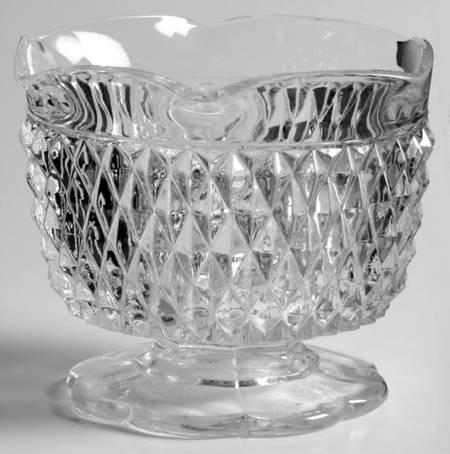 Diamond Point Clear Candle Bowl