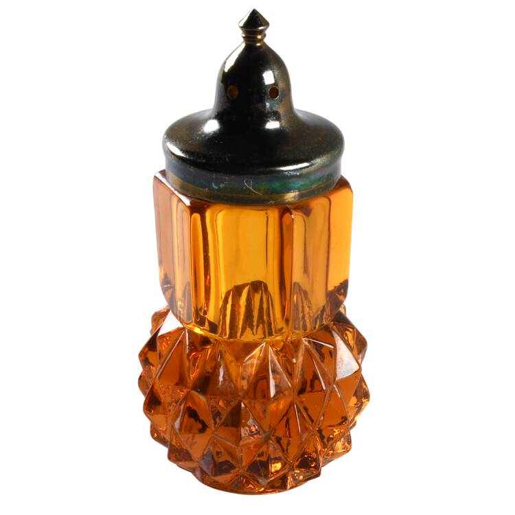 Diamond Point Amber Shaker & Plastic Lid