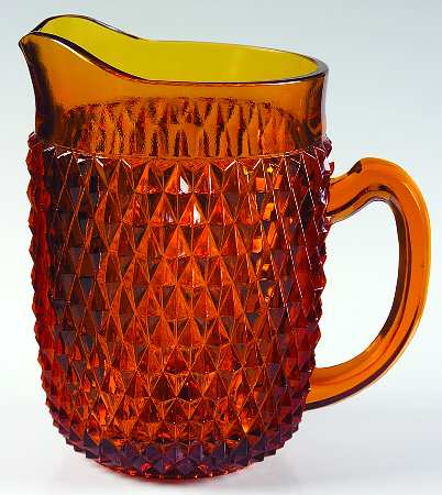 Diamond Point Amber 52 Oz Pitcher