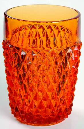 Diamond Point Amber 12 Oz Flat Tumbler