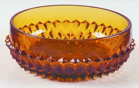 Diamond Point Amber Individual Salad Bowl