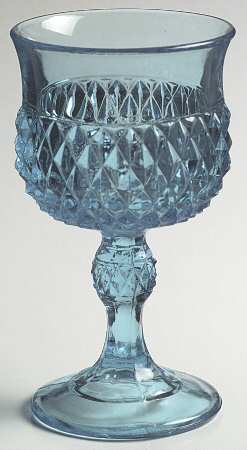 Diamond Point Regal Blue Wine Glass