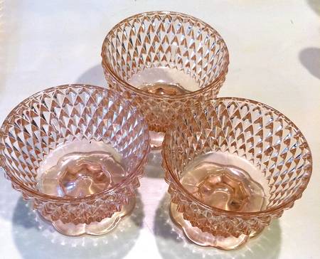 Diamond Point Pink (2 Piece) Set Candle Lamp Base