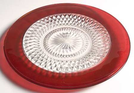 Diamond Point Ruby Dinner Plate