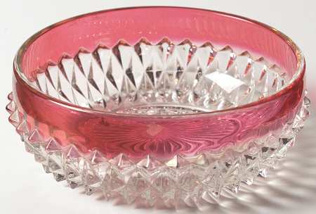 Diamond Point Ruby Individual Salad Bowl