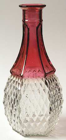 Diamond Point Ruby Decanter No Stopper