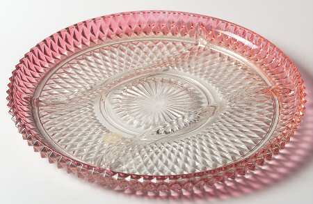 Diamond Point Ruby 12" Round 3 Part Celery/Relish