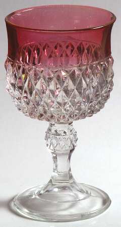 Diamond Point Ruby Wine Glass