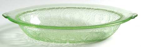 Horseshoe Green Oval Vegetable Bowl