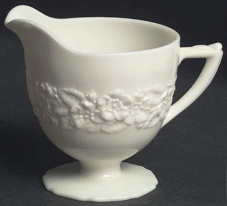 Indiana Custard Ivory Footed Creamer