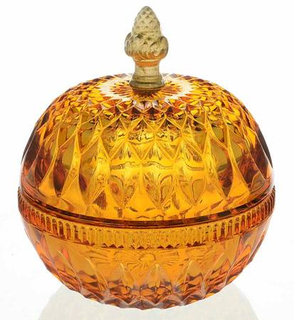 Mt. Vernon Amber Candy Box & Lid