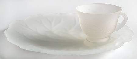 Pebble Leaf Clear Snack Plate & Cup Set