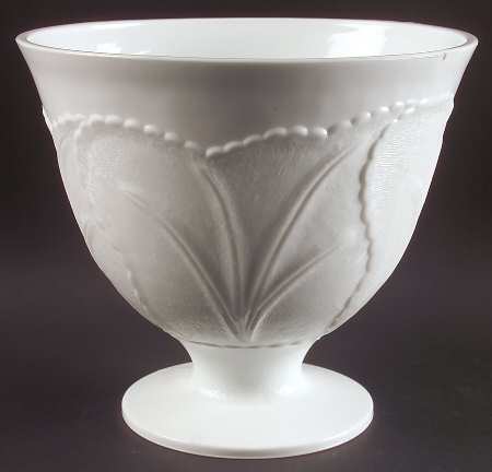 Pebble Leaf Milkglass Punch Bowl