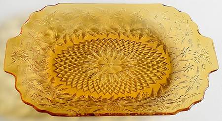 Pineapple and Floral Amber 11" Oval Platter