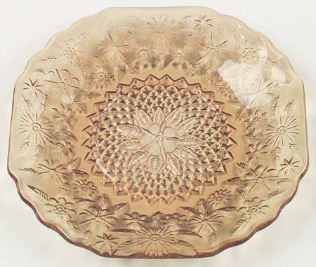 Pineapple and Floral Amber Saucer Only