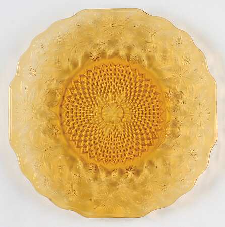 Pineapple and Floral Amber Dinner Plate