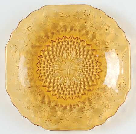 Pineapple and Floral Amber Bread & Butter Plate